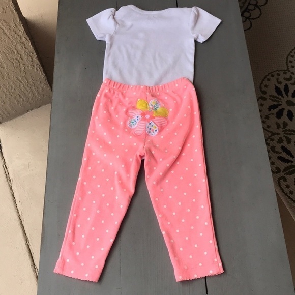 Carter’s Floral Mouse Onesie & Polka Dot Pants Set 12 Months - Picture 2 of 6